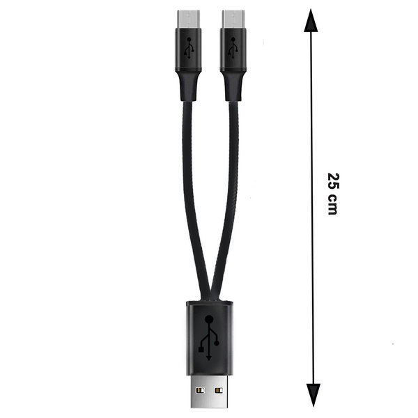 Kabel Rozdzielacz USB typu A na 2 x Micro USB do max. 2,1A